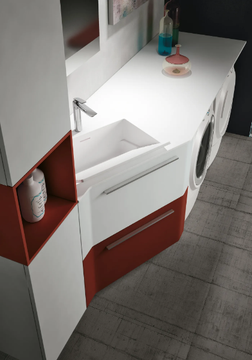 STORE EXCELLENT 403 - Sectional engineered wood laundry room cabinet with drawers with sink by Gruppo Geromin - view 3